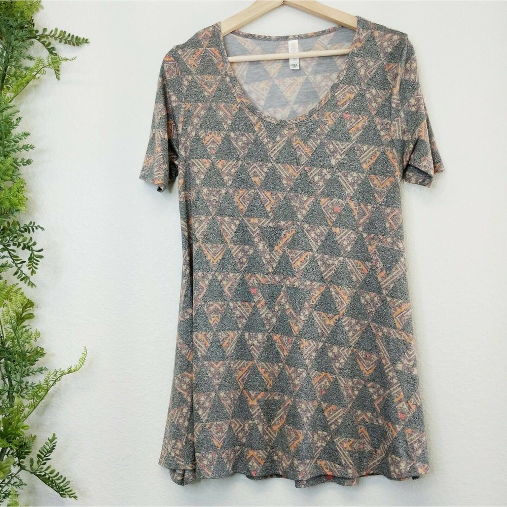 🌳 NWOT LuLaRoe Perfect T Gray Abstract Tee XXS